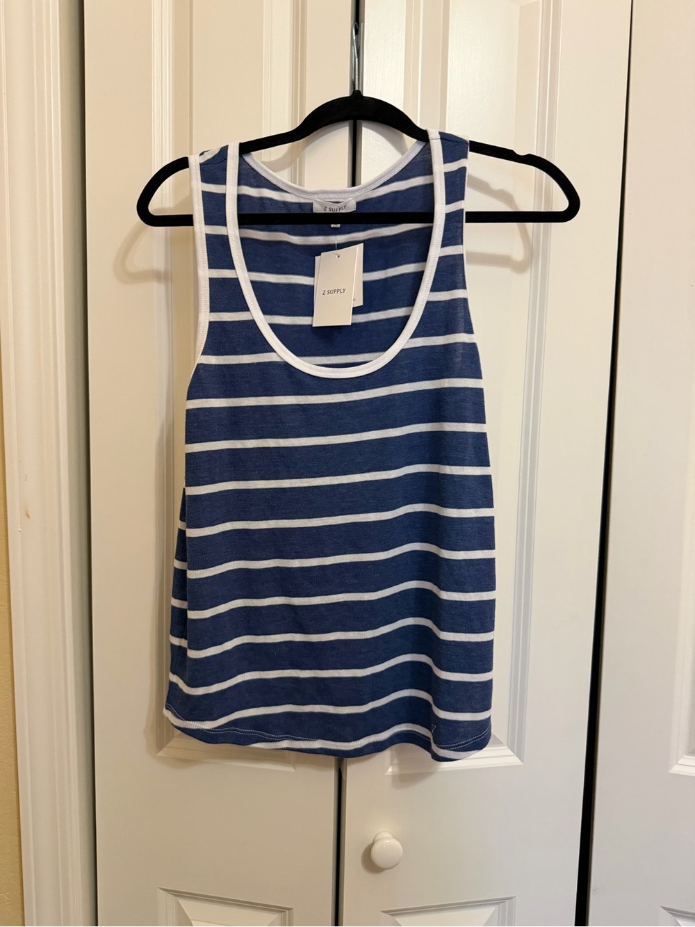 Z Supply Navy & White Striped Tank Top